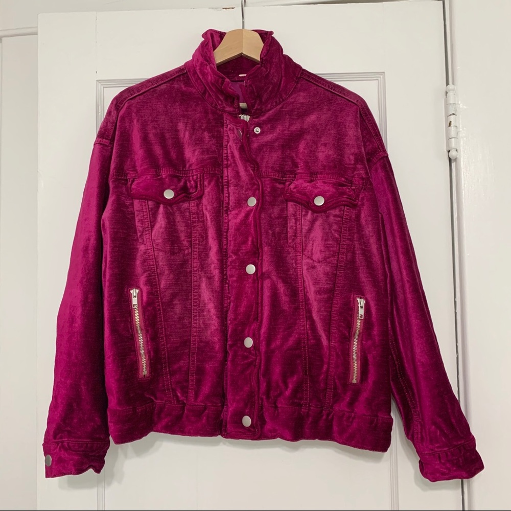 Free People Velvet Trucker Jacket